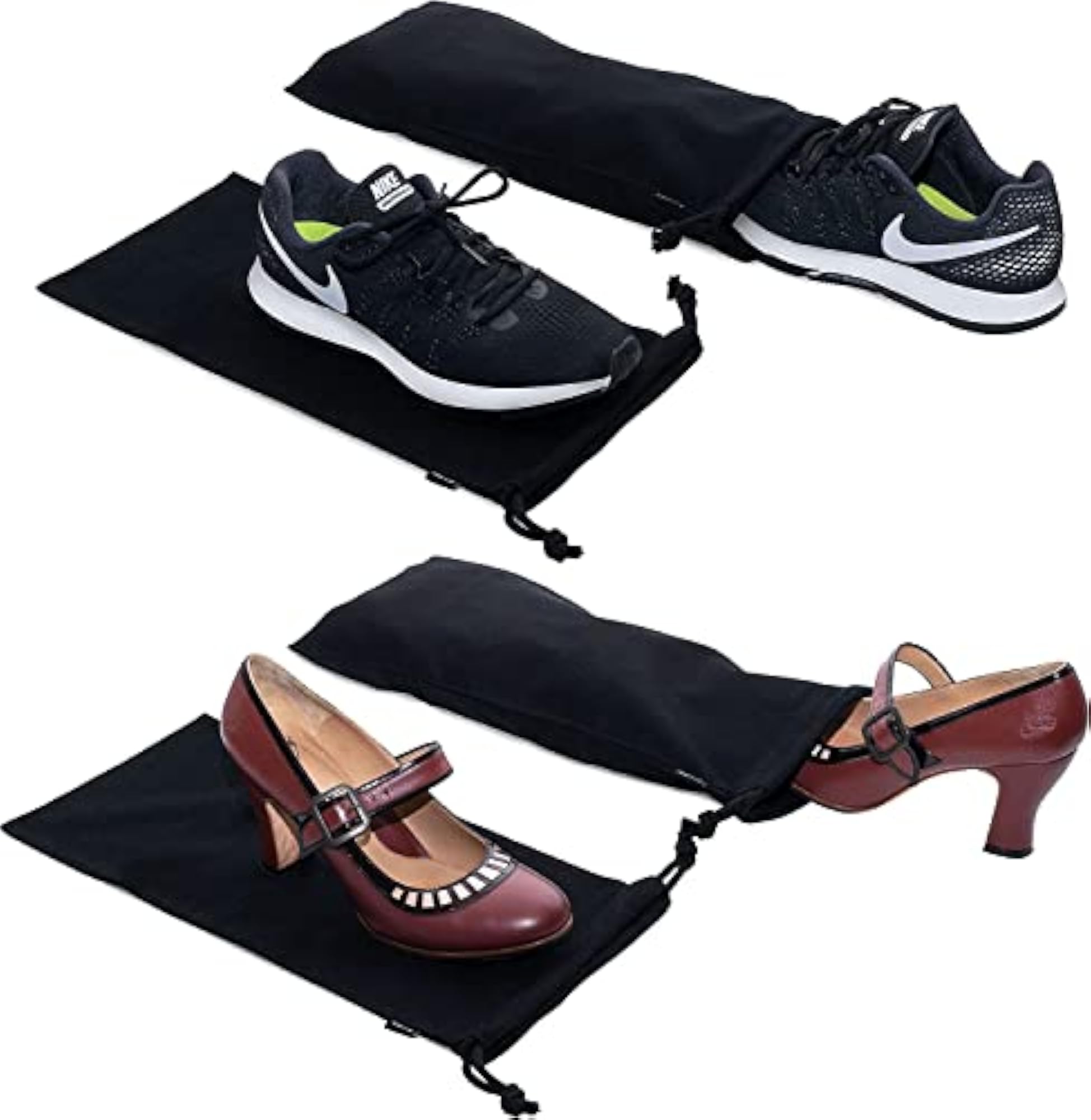 4 Pack Shoe Dust Bags, Washable Cotton Pouch
